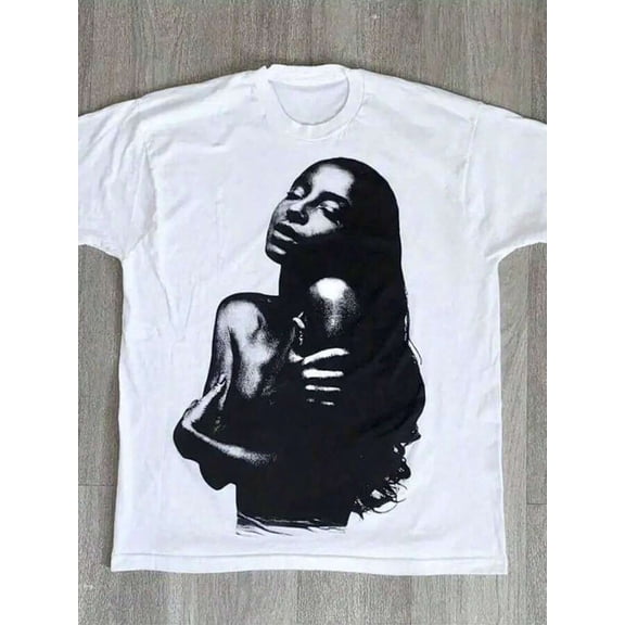 Vintage Sade Love Story Album Cover T-Shirt | Big Print Graphic Tee | Classic Style | Walmart Exclusive