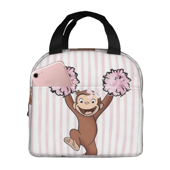 Vintage Safari Monkey Lunch Bag for Adults, Retro Jungle Thermal Tote for Work Commute
