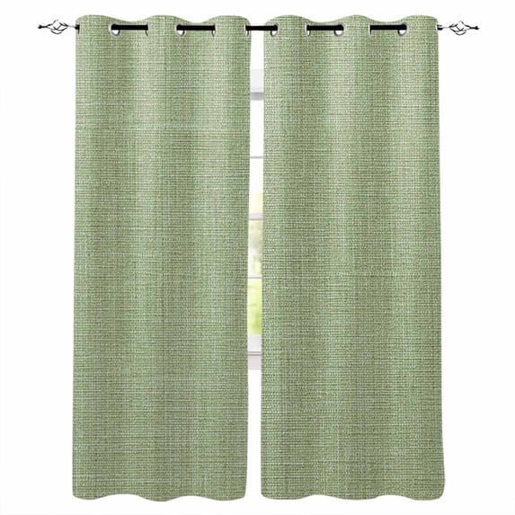 Vintage Sage Green Blackout Curtains for Bedroom Living Room Darkening Curtains 90 Inch Farmhouse Retro Beige Solid Color Black Out Window Curtain Privacy Window Treatment Grommet Drapes 52"x90"x2