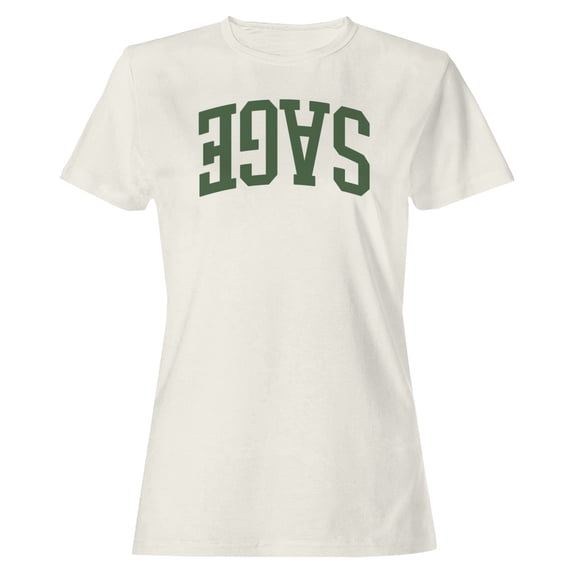 Vintage Sage Green Bold Text Women's Off-White T-shirt