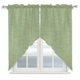 thumbnail image 1 of Vintage Sage Green Kitchen Window Curtains, Swag Curtains Valance for Bedroom Living Room Bathroom, Farmhouse Retro Beige Solid Color Rod Pocket Window Treatment Curtain Block Drapes 2 Panels 36"x63", 1 of 8