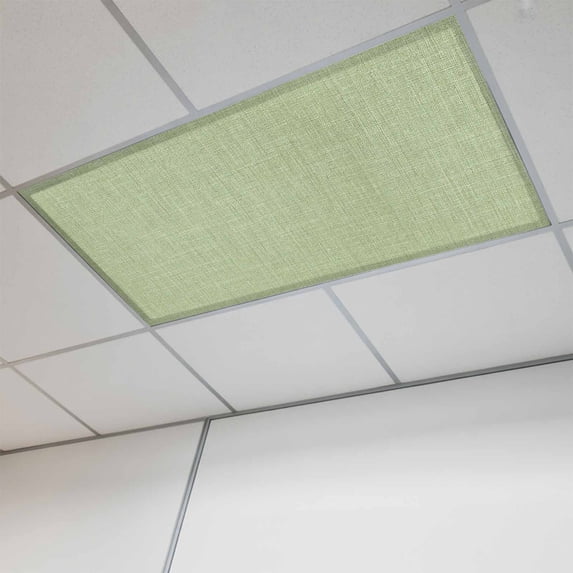 Vintage Sage Green Magnetic Fluorescent Light Covers for Ceiling Lights 2x4Ft, Farmhouse Retro Beige Solid Color Office Classroom Kitchen Drop Ceiling Light Covers Lighting Filters Shade Panel 1 Pack