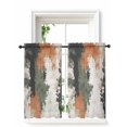 thumbnail image 1 of Vintage Sage Green Orange Curtains 45 Inch Length, Sheer Curtains for Bedroom Living Room Window Modern Abstract Art Rod Pocket Voile Drapes Kitchen Curtains Small Half Window 42"x45" 2 Panels, 1 of 7