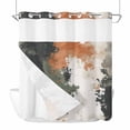 thumbnail image 1 of Vintage Sage Green Orange No Hook Shower Curtain with Snap in Liner, Modern Abstract Art Double-Layer Waterproof Fabric Shower Curtains for Bathroom Hotel Bathtub, Mesh Top 66"x72", 1 of 9