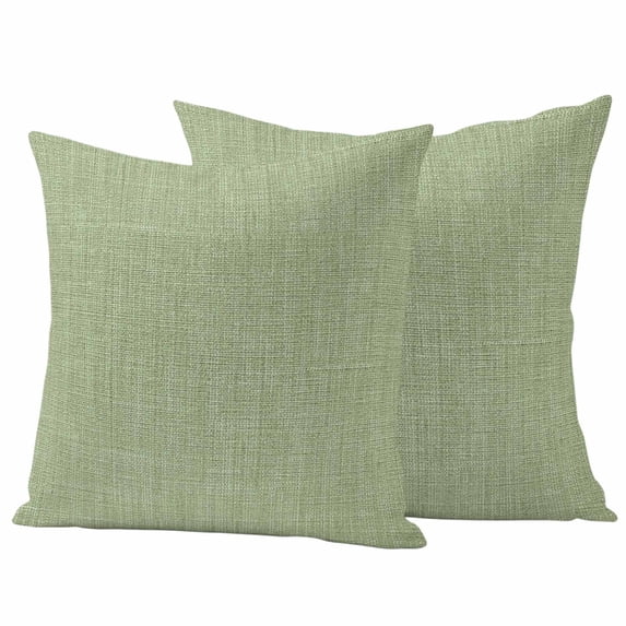 Vintage Sage Green Outdoor Waterproof Pillow Covers, Farmhouse Retro Beige Solid Color Decorative Square Throw Pillowcase Sofa Cushion Sham for Patio/Couch/Chair, 18"x18" 2 Pack