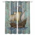thumbnail image 1 of Vintage Sailboat Blackout Curtains 90 Inch Length 2 Panels Set for Living Room Bedroom, Blue Ocean Seaports Anchors Farmhouse Wood Privacy Window Treatment Thermal Insulated Black Out Drapes 52"x90", 1 of 8