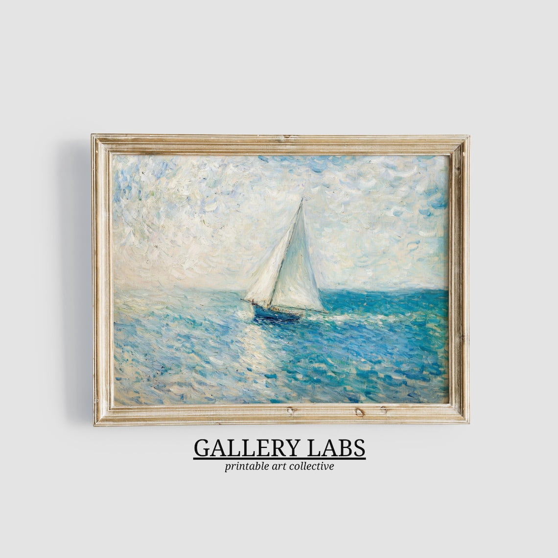 Vintage Sailboat Moody Summer Antique Coastal Abstract Nautical Wall ...