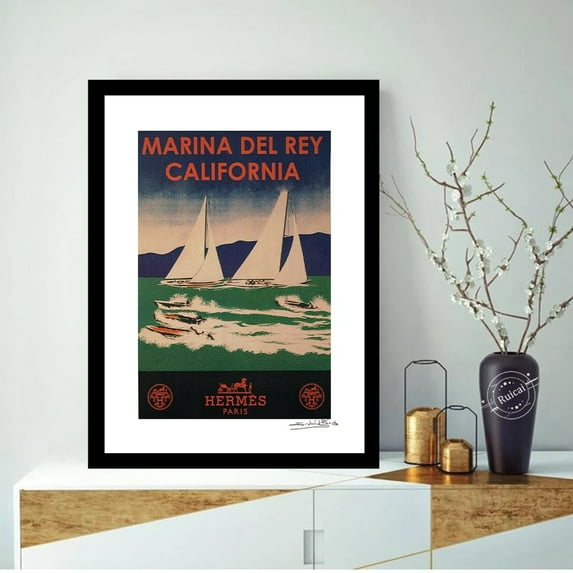 Vintage Sailboats Framed Print