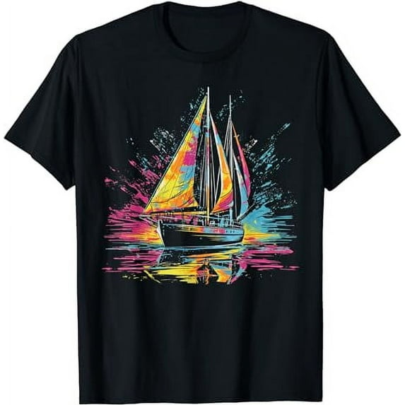Vintage Sailing | Cool Retro Boating Nautical Sailboat #4 T-Shirt