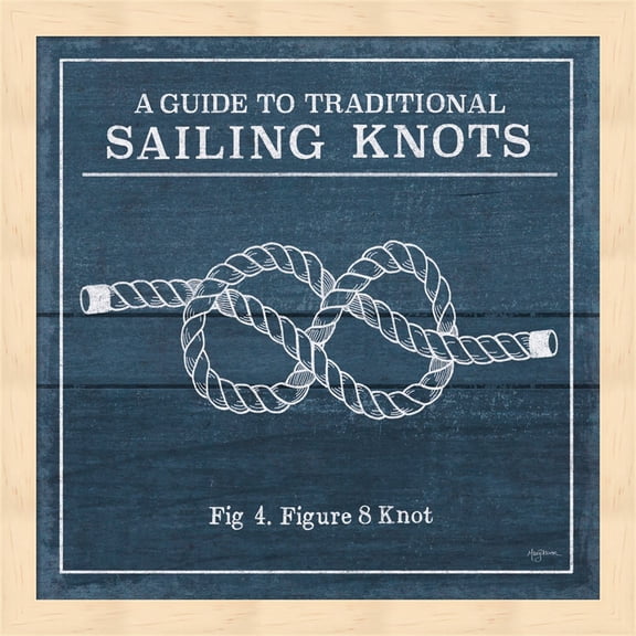 Vintage Sailing Knots IV by Mary Urban, Framed Wall Art, 13.25W x 13.25H