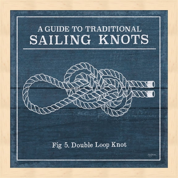 Vintage Sailing Knots V by Mary Urban, Framed Wall Art, 13.25W x 13.25H