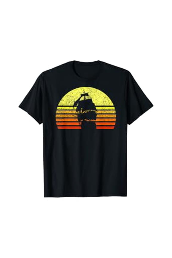 Vintage Sailing Pirate Ship Captain Nautical Sailboat Sailor T-Shirt