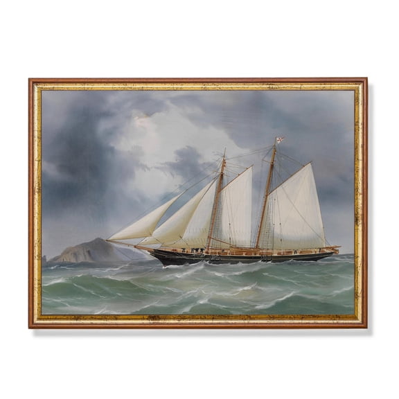 Vintage Sailing Ship Art Poster Antique Nautical Seascape Unframed Paper Print