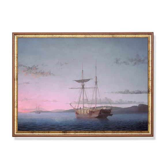 Vintage Sailing Ship Poster Antique Nautical Seascape Art Home Decor, 12x18 UNFRAMED