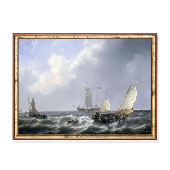 Vintage Sailing Ship Poster Antique Nautical Seascape Art Home Decor, 12x18 UNFRAMED
