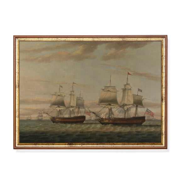 Vintage Sailing Ship Poster Antique Nautical Seascape Art Unframed Paper Print