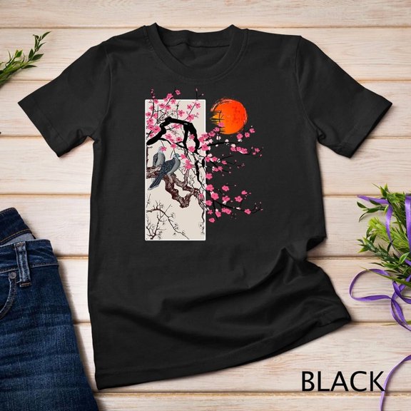 Vintage Sakura Blossom Japanese Cherry Scenery Nature Floral T Shirt,for unisex up to 5XL