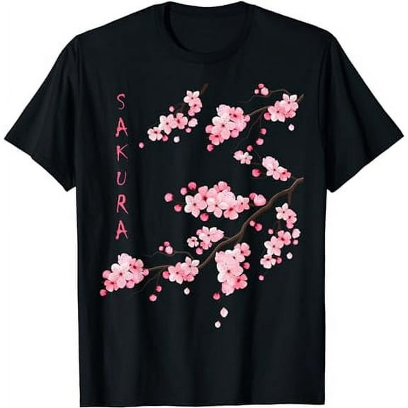 Vintage Sakura Cherry Blossom Japanese Graphical Art T-Shirt
