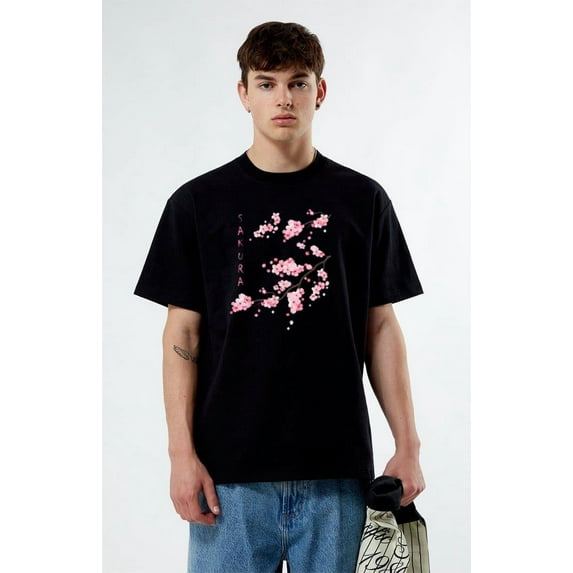Vintage Sakura T-Shirt with Japanese Cherry Blossom Art, for men & women, up to size 5XL. Tee shirt Adults