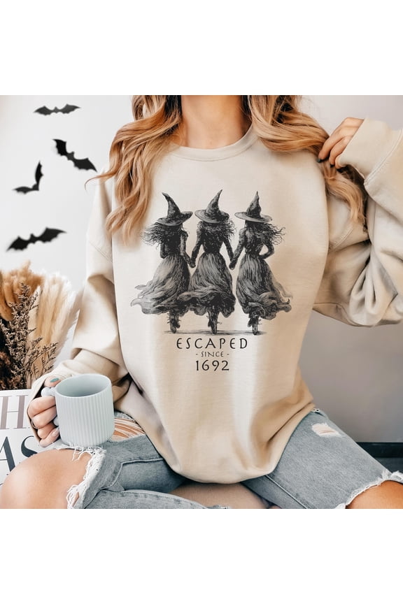 Vintage Salem Witch Sweatshirt - 1692 Witchy Hoodie - Retro Gothic Spooky Season Sweater