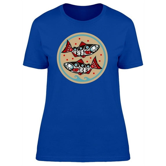 Vintage Salmon Fishes T-Shirt Women -Image by Shutterstock, Female XX-Large