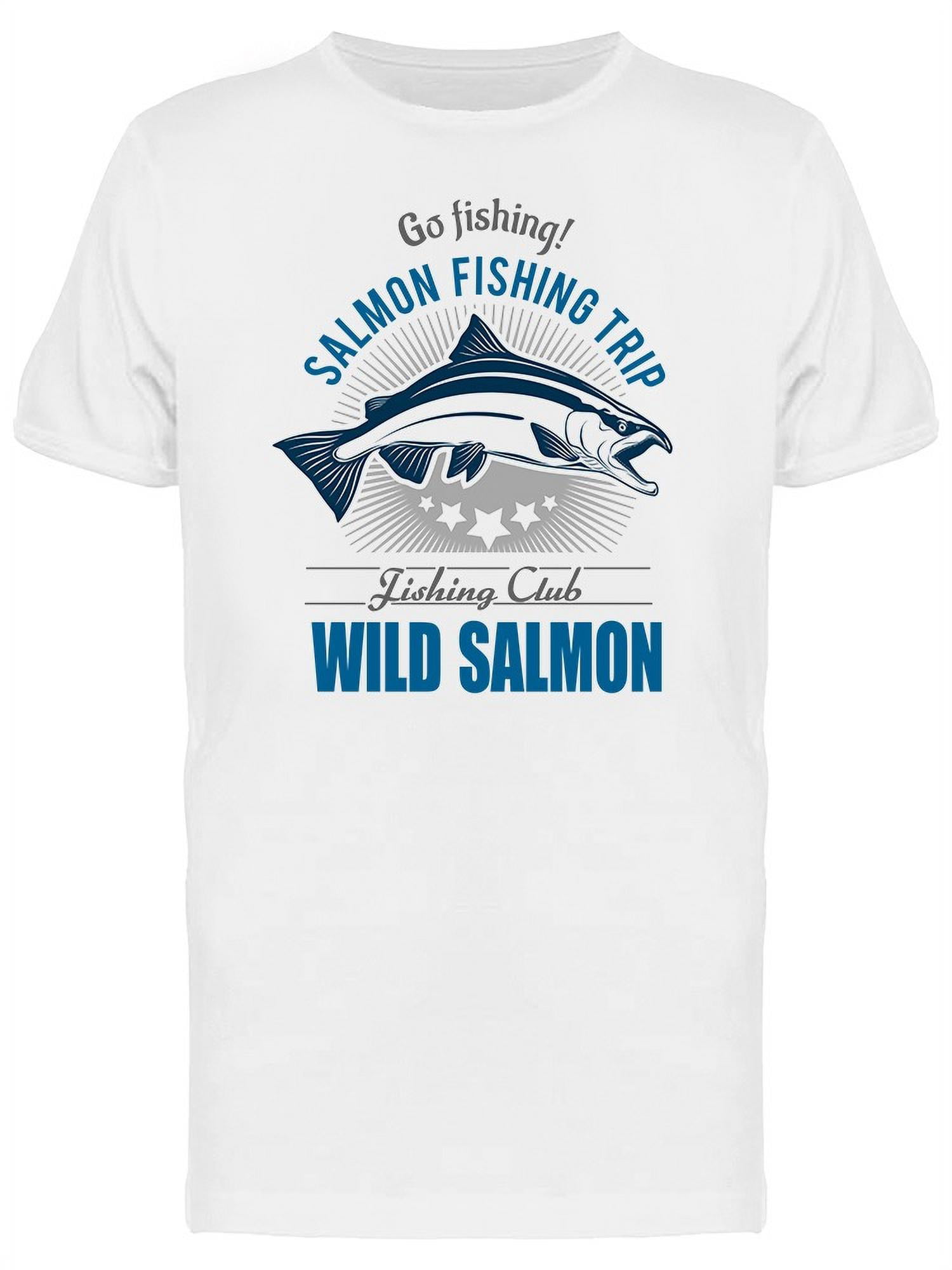 Vintage Salmon Fishing T-Shirt Men -Image by Shutterstock, Male Small
