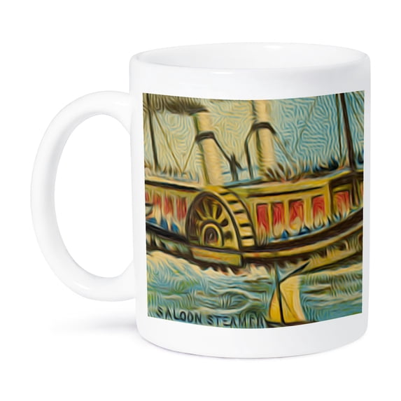 3dRose, Vintage Saloon Steamer Victorian Boat Nautical Vignette, 11oz Mug
