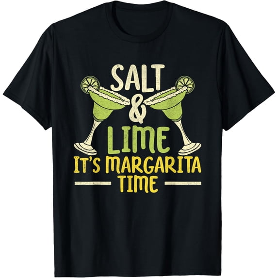Vintage Salt And Lime It's Margarita Time Drinking T-Shirt