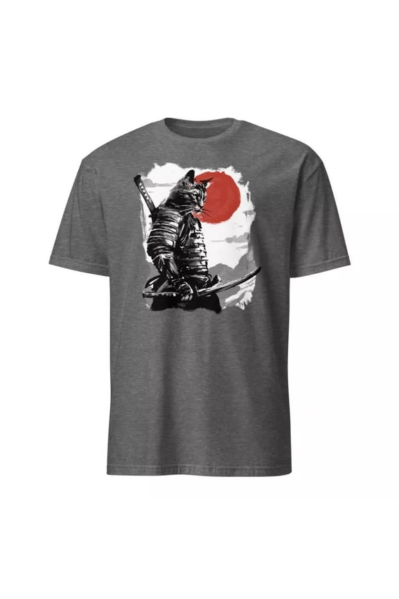 Vintage Samurai Cat Shirt Japanese Warrior Ukiyo-E Ninja Cat Sensei T-Shirt S-3Xlhot Trending Birthday Gifts