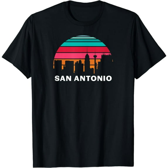 Vintage San Antonio Texas Cityscape Retro Graphic T-Shirt