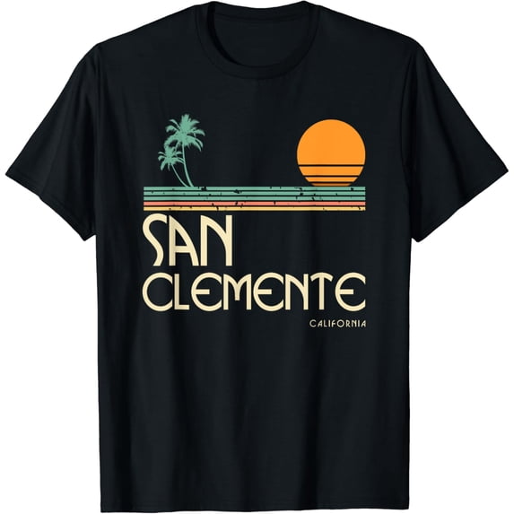Vintage San Clemente California Sunset Palms T-Shirt
