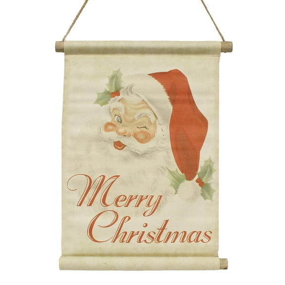 Vintage Santa Banner | Wreath Accessory | Home Decoration | 20 inches Tall and 14 inches Long