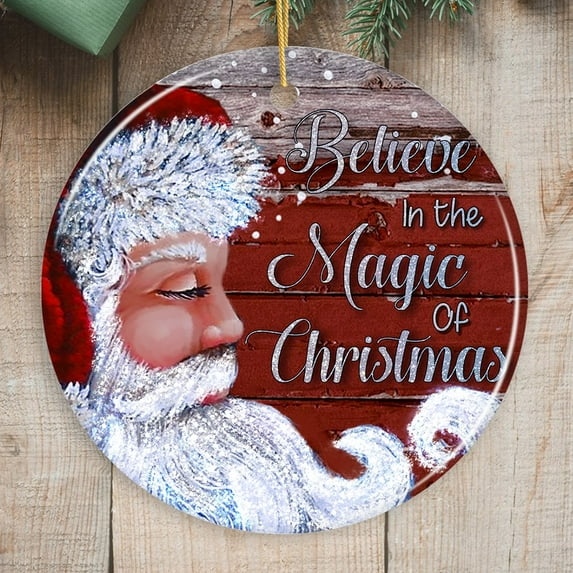 Vintage Santa Believe in the Magic of Christmas Ornament