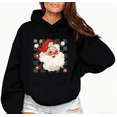 thumbnail image 1 of Vintage Santa Claus Graphic Sweatshirt Print Hoodie black S-2XL Festive Holiday Classic Pattern Graphic Classic Tops, 1 of 5