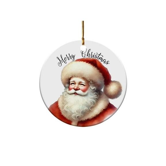 Vintage Santa Claus Ornament, Merry Christmas Holiday Decoration, Rustic Christmas Tree Decoration, Holiday Home Decor, Gift Idea