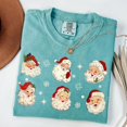 thumbnail image 1 of Vintage Santa Faces Shirt, Retro Christmas Tee, Cute Holiday Top, Nostalgic Xmas Graphic, 1 of 5