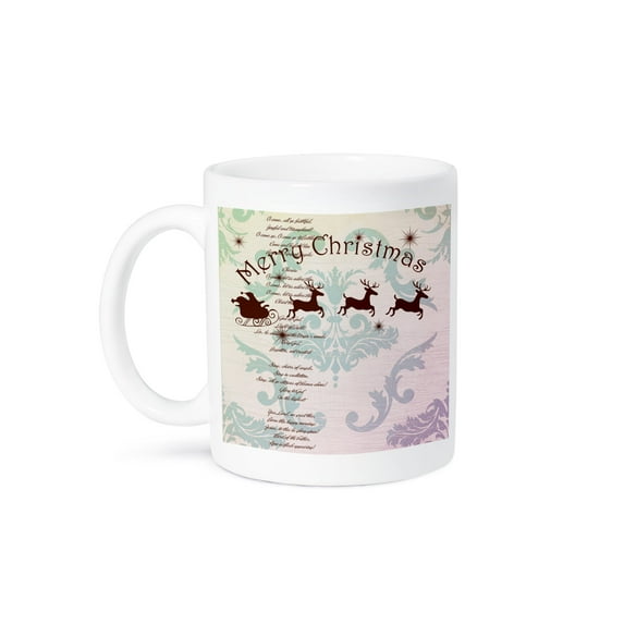 3dRose, Vintage Santa Sleigh with Christmas Carol , 11oz Mug