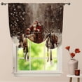 thumbnail image 1 of Vintage Santa With Reindeer Window Curtain for Living Room Roman Curtain Kitchen Tie-up Curtains Adjustable Drapes, 1 of 5