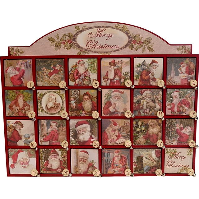 Vintage Santa Wooden Advent Calendar With Doors From Primitives By Kathy Vintage Santa Wooden Advent Calendar With Doors From Primitives By Kathy