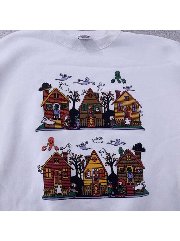 Vintage Santee Sweats Mens Usa Halloween Ghosts 90s Sweatshirt