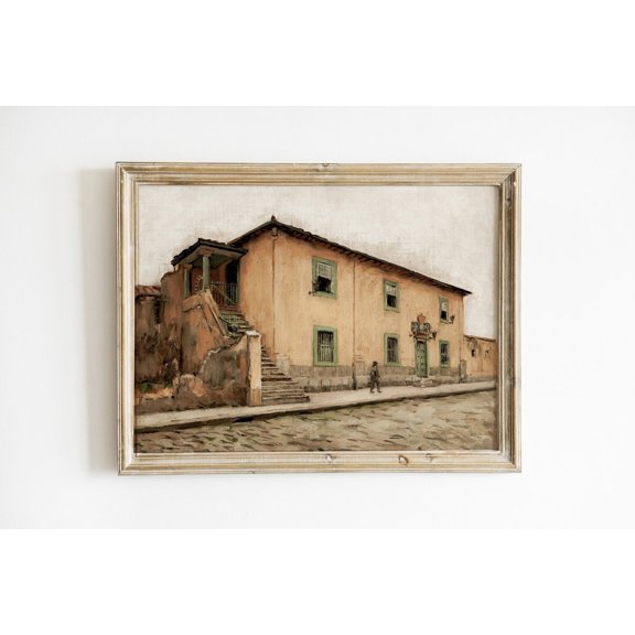 Vintage Sao Paolo Neutral Travel Art, Unframed Canvas Size 12x18