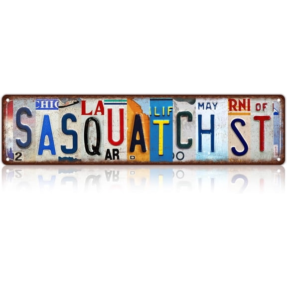 Vintage Sasquatch St Wall Decor Street Signs Metal Tin Signs 16 x 4 Inches