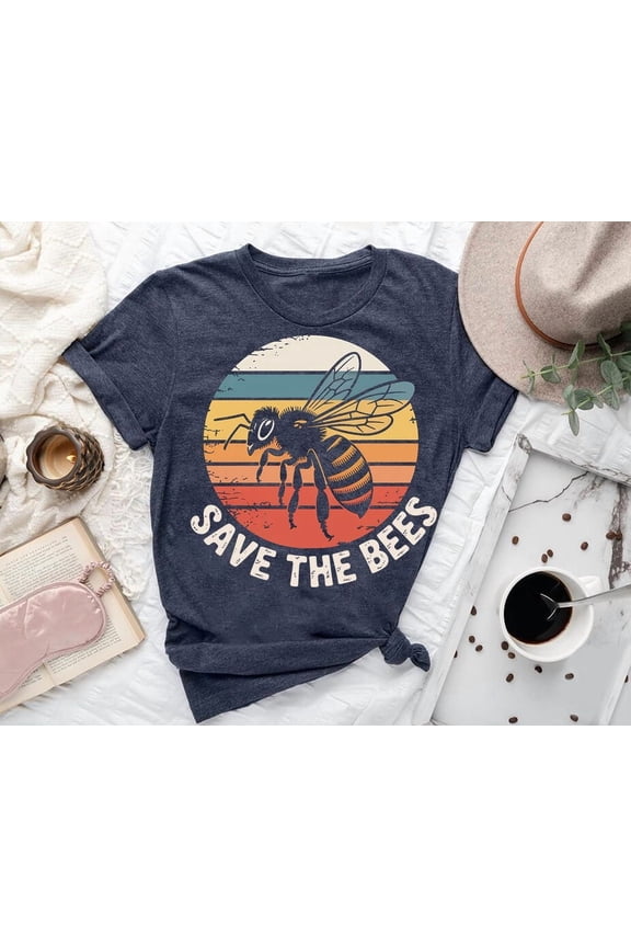 Vintage Save The Bees T-Shirt: Eco-Friendly Bee Lover Tee