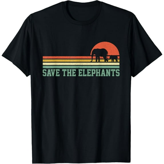 Vintage Save The Elephants T Shirt Gift Elephants Lovers T-Shirt
