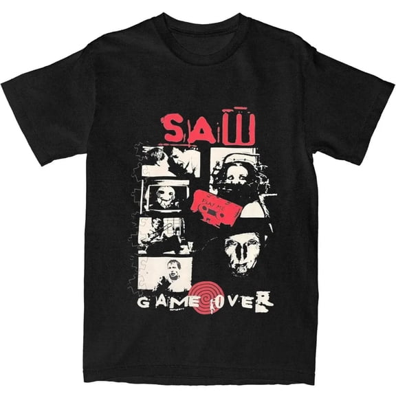 Vintage Saw Jigsaw Game Over Movie Black Short Sleeve Unisex T shirt WA3865