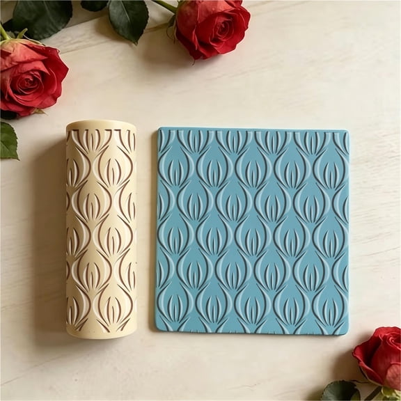 Vintage Scale Texture Roller for Polymer Clay, Acrylic Non-Stick Craft Tool