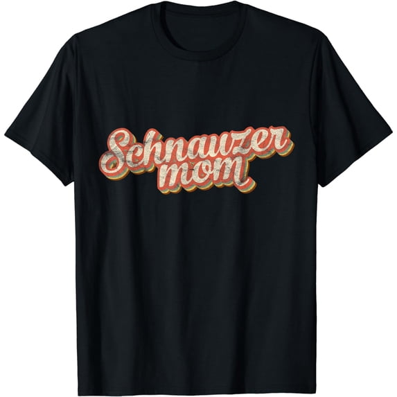 Vintage Schnauzer Mom Gift Standard Giant Dog Lover Pet Mama T-Shirt