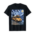 thumbnail image 1 of Vintage School Bus Starry Night T-Shirt for Art Lovers and Nature Enthusiasts, 1 of 5