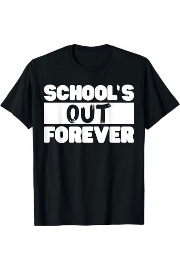 Vintage Schools Out Forever Retirement 2025 Retired Teacher Humor Gifts T-Shirt Men Women Crew Neck Short Sleeve Tees