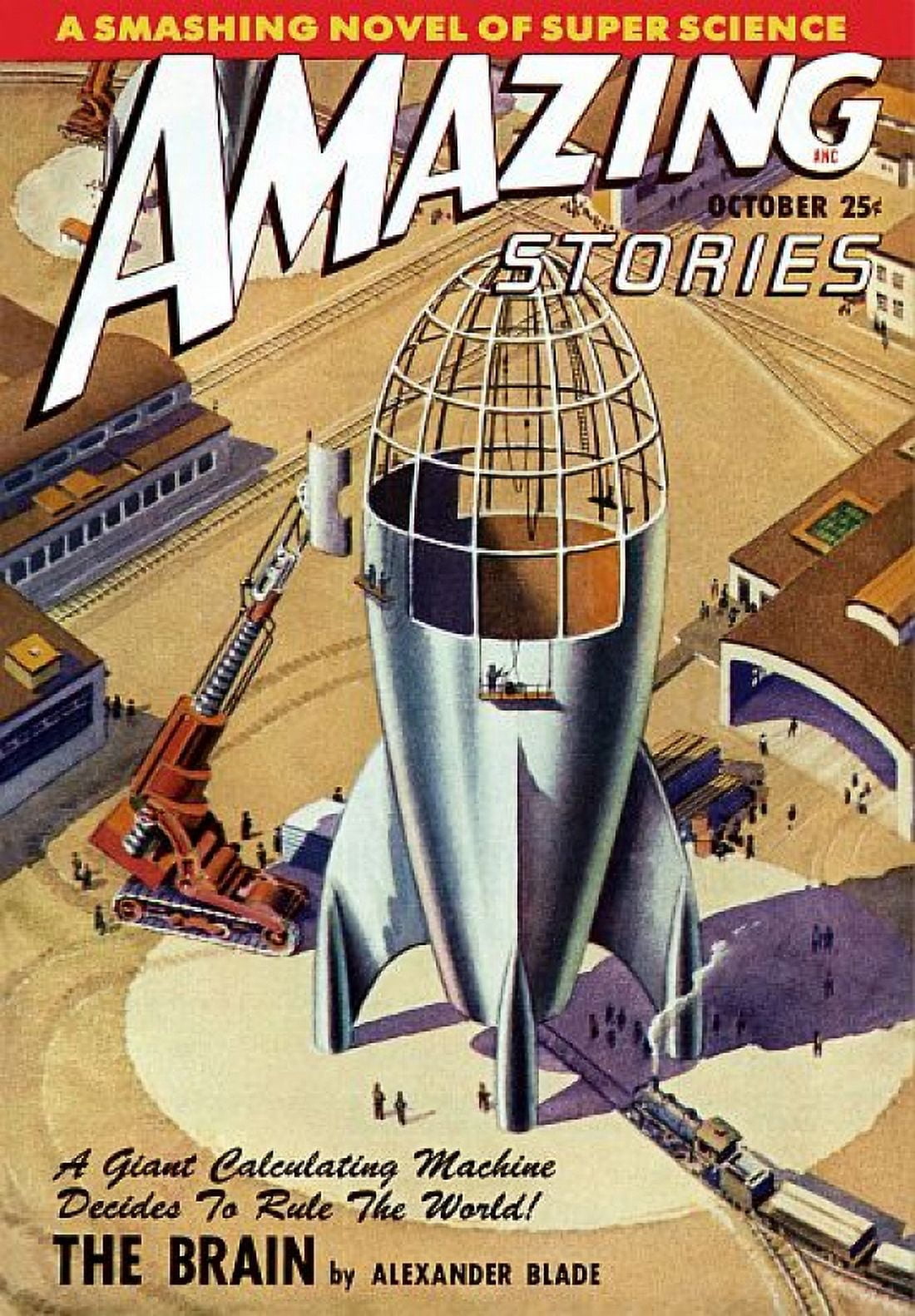 Vintage Sci Fi ANC Amazing Stories October Canvas Art - (24 x 36)